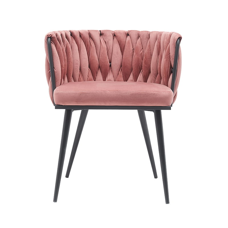 Velvet dining chair wave design