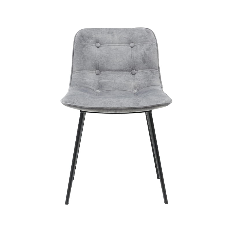 Dining chair, Grey Velvet & Black legs