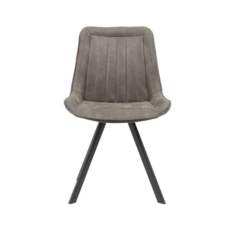 Dark Olive Faux Suede Fabric Chair on Black Powder Coated Legs