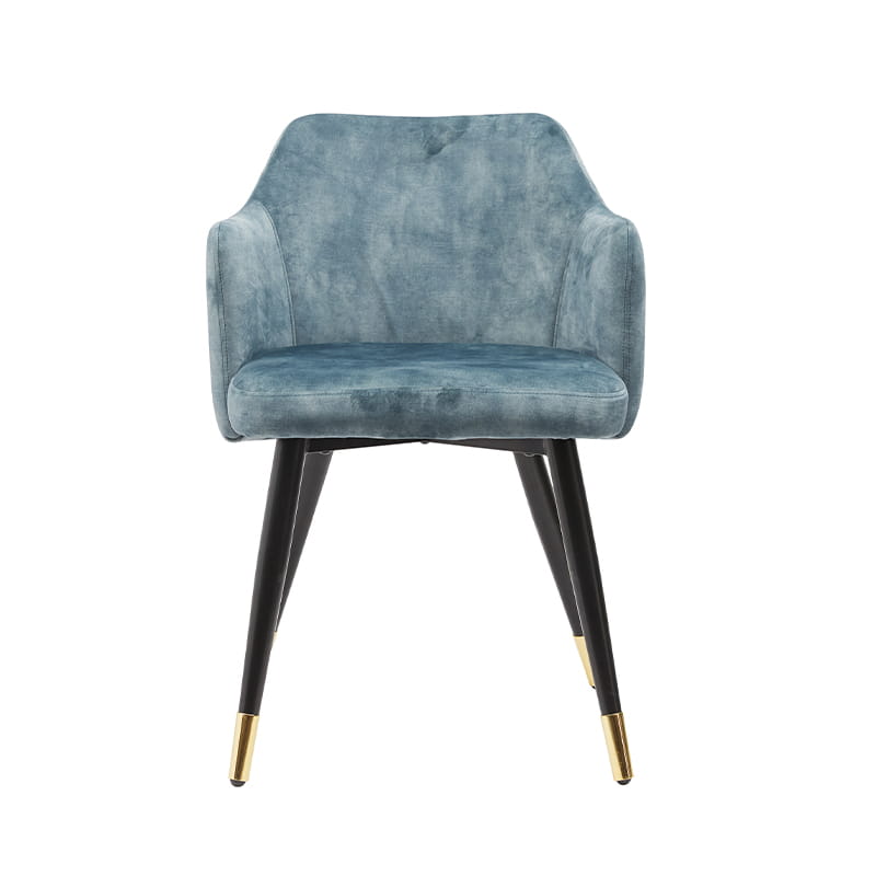 Armrest chair Velvet Aquamarine Upholstery kitchen chair