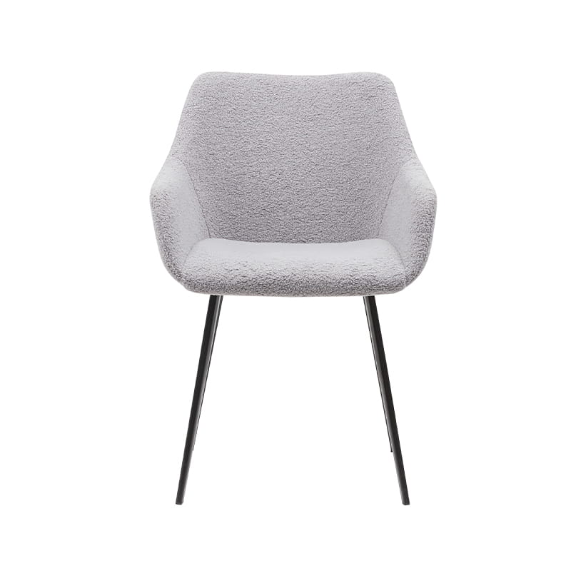 Modern Design Dining Chairs Fabric Soft Seat Black Metal legs Coffee Chair Bearing Weight 150kg