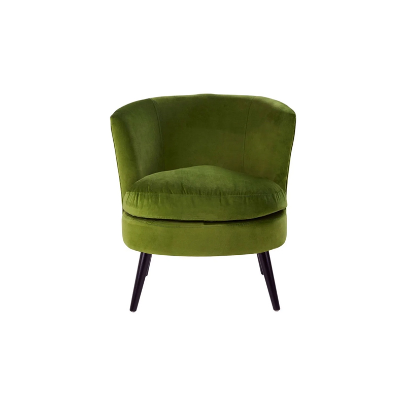 Avocado Green Fabric Armchair with Black Legs for Living room, Bedroom, Kitchen