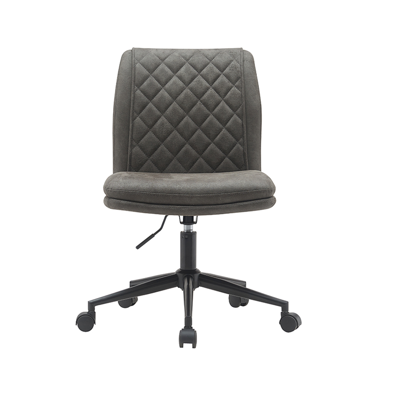Modern fabric 360°Swivel Office Chair, Mid-Back Desk Chair with Adjustable Wheels, Gold Metal Base
